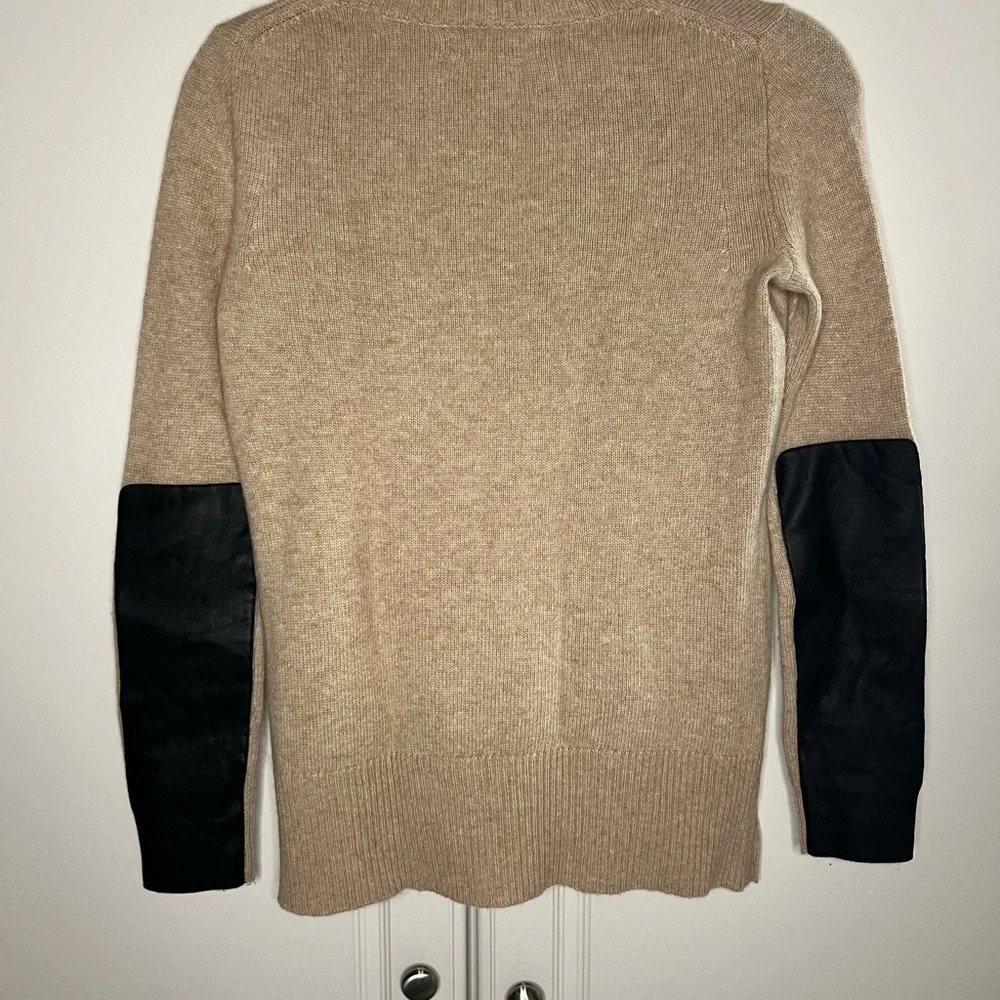 J. Crew Wool Cashmere Leather Elbow Sweater - Picture 6 of 9